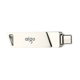 aigo 爱国者 U350 USB3.0 U盘 银色 64GB USB/Type-C双口