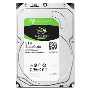 SEAGATE 希捷 酷鱼BarraCuda系列 3.5英寸台式机硬盘 3TB 256MB(5400rpm、SMR)ST3000DM007