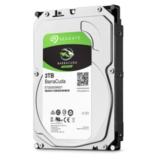 SEAGATE 希捷 酷鱼BarraCuda系列 3.5英寸台式机硬盘 3TB 256MB(5400rpm、SMR)ST3000DM007