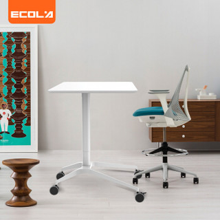 宜客莱（ECOLA）可移动可升降办公桌 坐站两用升降桌白色MD800WT