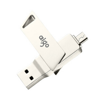 爱国者16GB Micro USB USB3.0 手机U盘 U385银色 双接口手机电脑两用