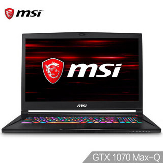 msi 微星 GS73 8RF-003CN 17.3英寸游戏本 ( i7-8750h、16GB、256GB +1TB、GTX1070  8G)