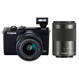 Canon 佳能 EOS M100 双镜头无反套机（15-45mm+55-200mm）黑色