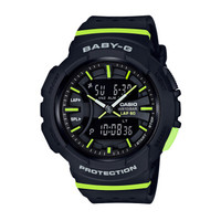 CASIO 卡西欧 BABY-G系列 BGA-240-1A2 女士石英手表 42.6mm 黑盘 黑色树脂表带 圆形