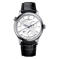 JAEGER-LECOULTRE 积家 Master Geographic 地理学家 Q1428421 男士自动机械腕表 39mm 银色 棕色 皮质