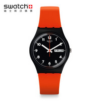 swatch 斯沃琪 原创系列 GB754 中性休闲石英表 红色笑脸