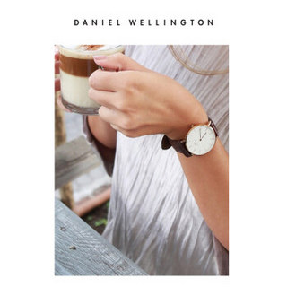 DanielWellington 丹尼尔惠灵顿 0711DW 原装表带18mm皮质金色针扣女款 （适用于36mm表盘系列）