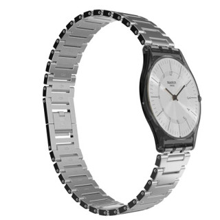 swatch 斯沃琪 Skin超薄系列 SFM134G 中性石英手表 34mm 灰色 灰色 不锈钢