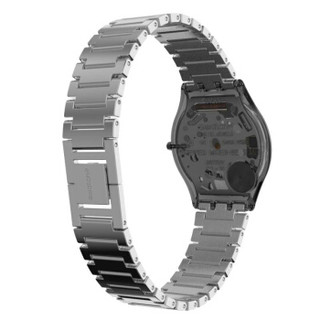 swatch 斯沃琪 Skin超薄系列 SFM134G 中性石英手表 34mm 灰色 灰色 不锈钢