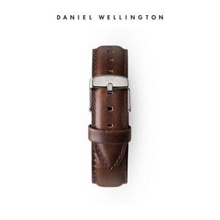 DanielWellington 丹尼尔惠灵顿 0409DW 原装表带20mm皮质银色针扣男款 （适用于40mm表盘系列）