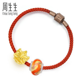 周生生 CHOW SANG SANG 黄金足金Charme串珠系列Murano Glass醒狮手链 90023B 17厘米