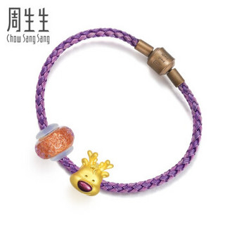 周生生 CHOW SANG SANG 黄金足金Charme串珠系列Murano Glass驯鹿手链 90003B 19厘米 1.5克