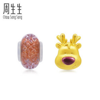 周生生 CHOW SANG SANG 黄金足金Charme串珠系列Murano Glass驯鹿手链 90003B 19厘米 1.5克