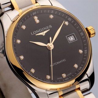 LONGINES 浪琴 名匠系列 L2.518.5.57.7 男士机械手表 36mm 黑色 间金色 精钢/黄金间金