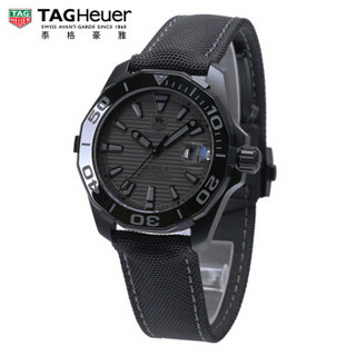 TAG Heuer 泰格豪雅 竞潜男士系列 WAY218B.FC6364 男士机械手表 41mm 黑色 黑色 尼龙