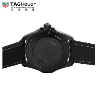 TAG Heuer 泰格豪雅 竞潜男士系列 WAY218B.FC6364 男士机械手表 41mm 黑色 黑色 尼龙