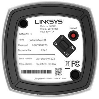 LINKSYS 领势 WHW0101 千兆双频 1300M WiFi 5 分布式路由器 白色 单个装