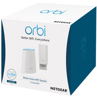 NETGEAR 美国网件 Orbi Mini RBK30 2200M WiFi 5 分布式路由器+RBW30 墙插式分身路由