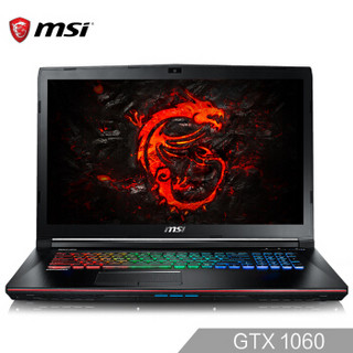 MSI 微星 GE72VR 7RF-805CN 17.3英寸笔记本电脑(黑色、i7-7700HQ、8GB、128G 1T、