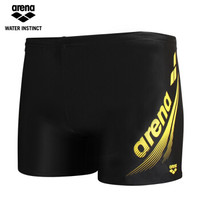 阿瑞娜arena平角泳裤 男士游泳裤 专业训练比赛 锻炼健身舒适速干 加大码 温泉 TSS8153M-BKYL-XXL 黑