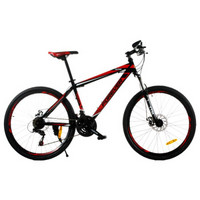 永久自行车 YE760型铝合金车架21速双碟刹山地自行车黑红色
