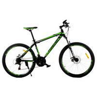 永久自行车26吋铝合金车架24/27速双碟刹山地自行车黑绿色YE990 24速黑绿色