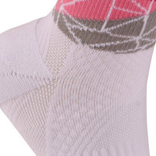 凯胜 KASON 女款中袜慢跑运动休闲棉袜子·FWSL014-1000（白粉色）单条装
