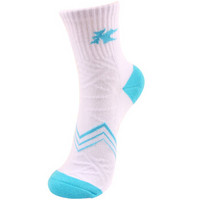 凯胜（KASON）女款短袜慢跑运动休闲棉袜子一双装FWSM012-1000 中袜（白/蓝）