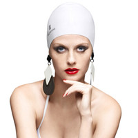 BALNEAIRE 范德安  纯色硅胶护耳防水泳帽 30148  珍珠白