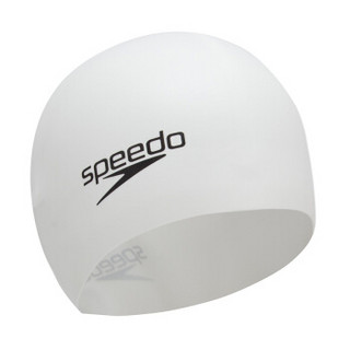 SPEEDO 速比涛 8709910010 标志印花硅胶泳帽 白色 均码