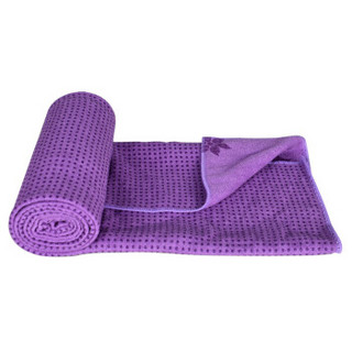 哈他专业瑜伽铺巾 硅胶防滑瑜伽垫毯子 印花紫（送便携收纳袋）