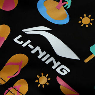 LI-NING 李宁 LSJL861 儿童PU花色泳帽 黑