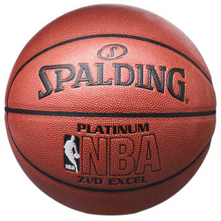 SPALDING 斯伯丁 经典铂金NBA耐打篮球室内外兼用PU材质 蓝球 74-605Y