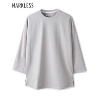 Markless TXA8653M 男士纯色休闲短袖T恤 灰色 L