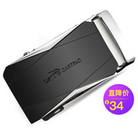 卡帝乐鳄鱼(CARTELO)男士皮带扣头男自动扣合金腰带卡扣配件3.5cm 款58黑扣