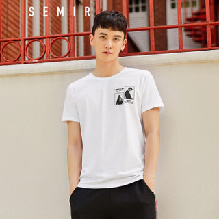 Semir 森马 19048001270 男士圆领短袖T恤 漂白 M