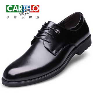 CARTELO 卡帝乐鳄鱼 2511 男士商务增高皮鞋 黑色 39