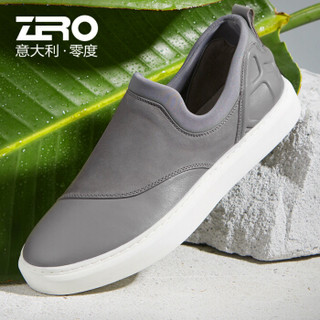 ZERO R81077 男士牛皮休闲板鞋 灰色 39