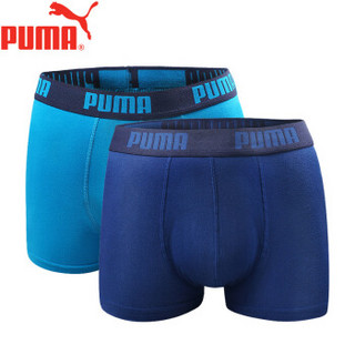 PUMA 彪马 M-1500-2 男士平角裤 (2条装、L(170/80)、浅蓝+深蓝)