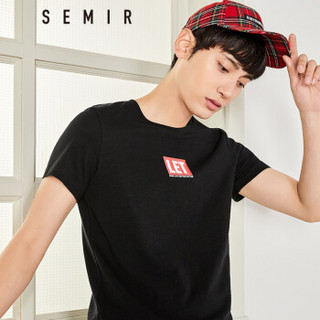 Semir 森马 12997001440 男士圆领T恤 黑色 XL