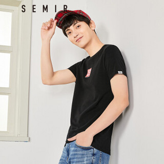 Semir 森马 12997001440 男士圆领T恤 黑色 XL