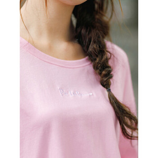INMAN 茵曼 F1882022967 女士短袖T恤 粉红色 L