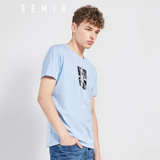 Semir 森马 19038001213 男士短袖T恤 冰蓝 S