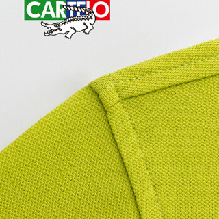 CARTELO 9099 男士短袖纯色翻领polo衫 果绿色 XL