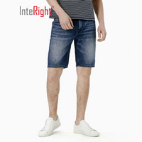 INTERIGHT 2019夏季延续款 男休闲舒适版牛仔短裤 深蓝色 32L