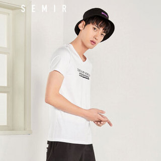 Semir 森马 12037001224 男士V领短袖T恤 漂白 L