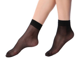 浪莎短丝袜子 对对袜水晶丝短袜薄款女士短丝袜20双 黑色20双 均码