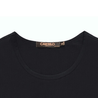 CARTELO KFT0820 男士圆领短袖T恤 黑色 M