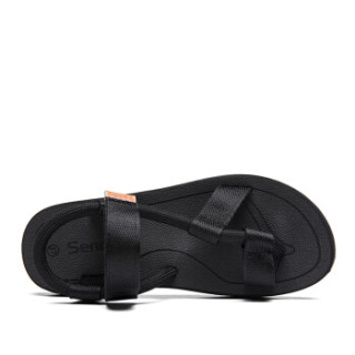 semir森马528274501女士夹趾凉鞋黑色39