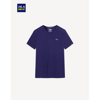 HLA 海澜之家 HNTBJ2V263A 男士圆领短袖T恤 深紫 46